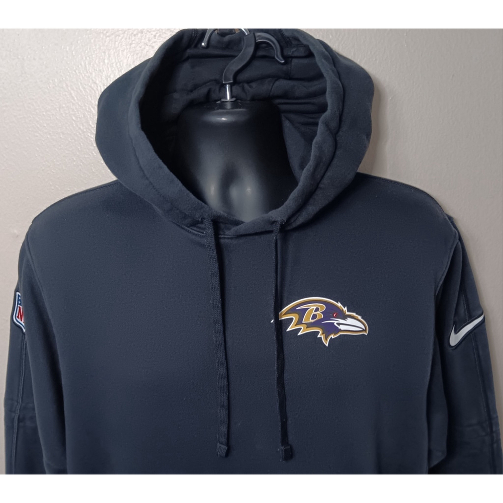 Baltimore Ravens Men’s Small NFL Hoodie Nike Sideline Club Fleece Black - Picture 2 of 12